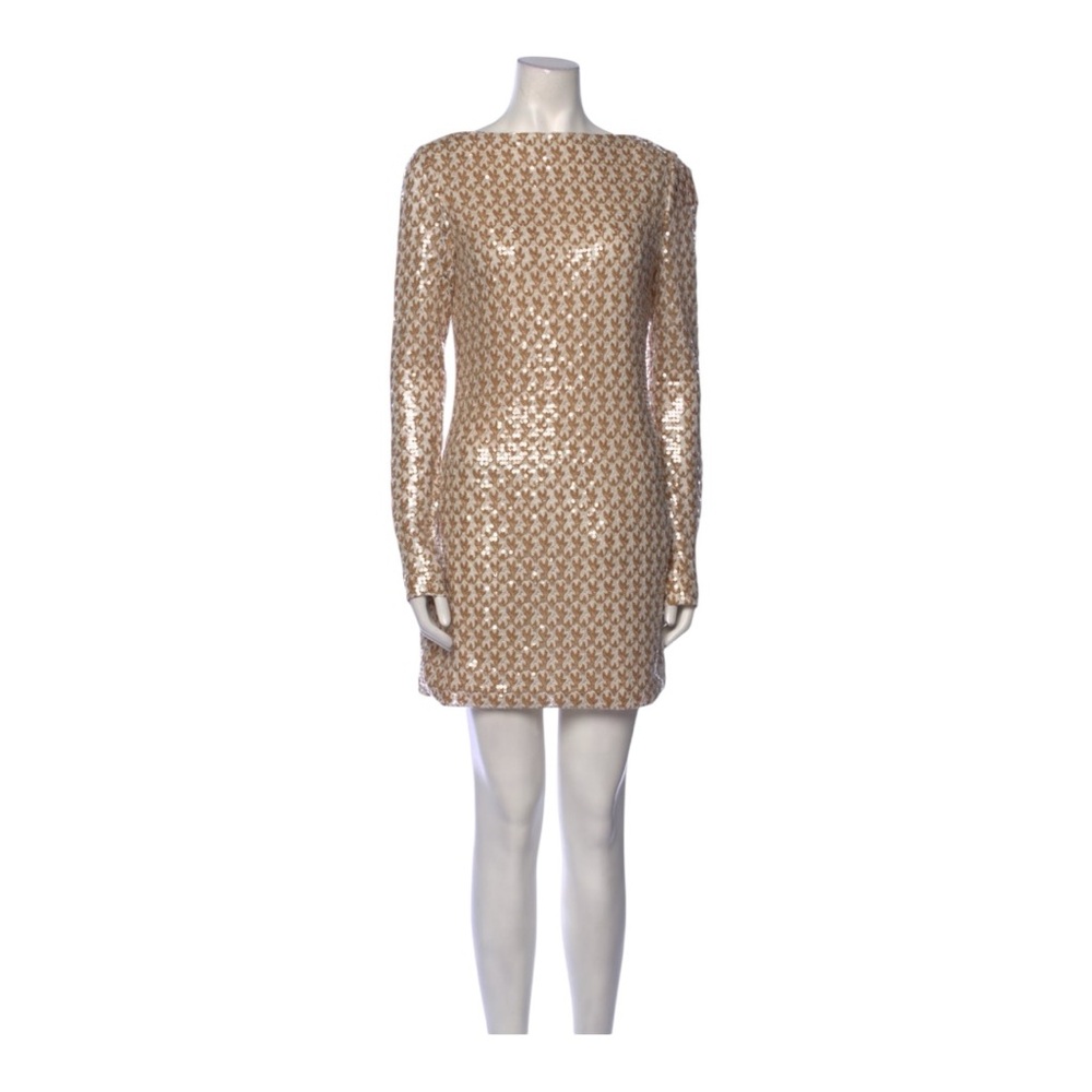 NWT Missoni Metallic Long Sleeved Embellished Mini Dress, 44/M